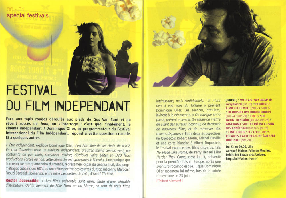 * LET'S MOTIV - Juin 2008 - Revue de Presse du 4ème Festival International du Film Indépendant de Lille du 23 au 29 Juin 2008 * 