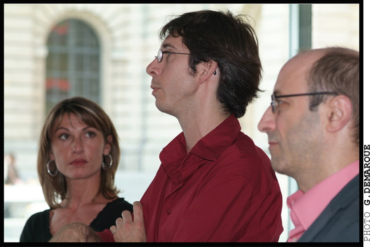 * Discours d'ouverture du Festival au Palais des Beaux Arts de Lille - Dominique Olier entouré du Craav et de la Mairie de Lille  *