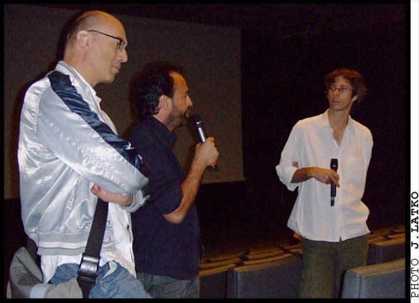 * CARLOS CHAINE (Interprète), GHASSAN SALHAB (Réalisateur) et DOMINIQUE OLIER lors du débat suite à la projection du film 'Le Dernier Homme' à L'Auditorium du Palais des Beaux Arts de Lille - Juin 2007 - Festival International du Film Indépendant #3 * 