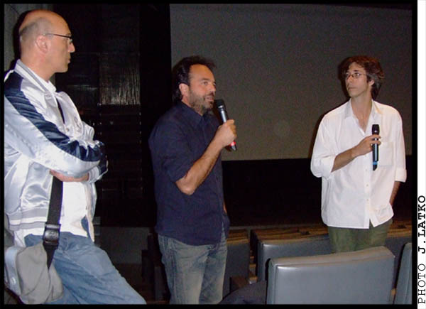* CARLOS CHAINE (Interprète), GHASSAN SALHAB (Réalisateur) et DOMINIQUE OLIER lors du débat suite à la projection du film 'Le Dernier Homme' à L'Auditorium du Palais des Beaux Arts de Lille - Juin 2007 - Festival International du Film Indépendant #3 * 